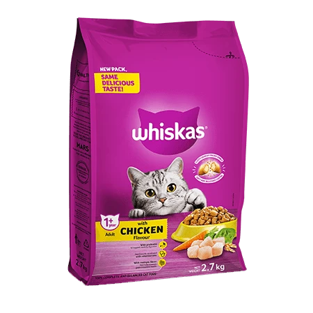 Whiskas Dry Adult Cat Food Chicken 2.7kg